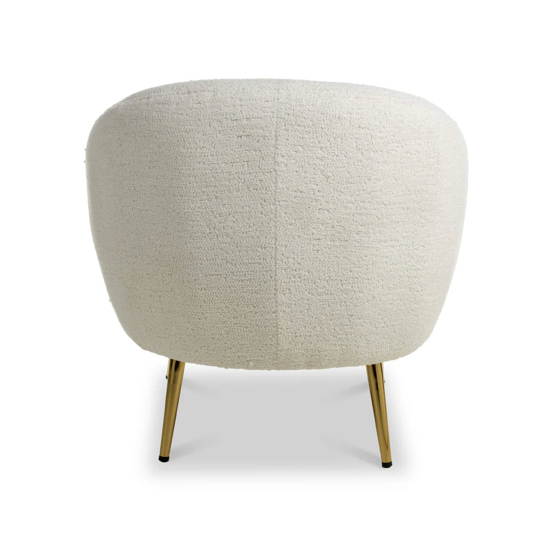 Luna Curved Tub Cair in Vanilla White Boucle