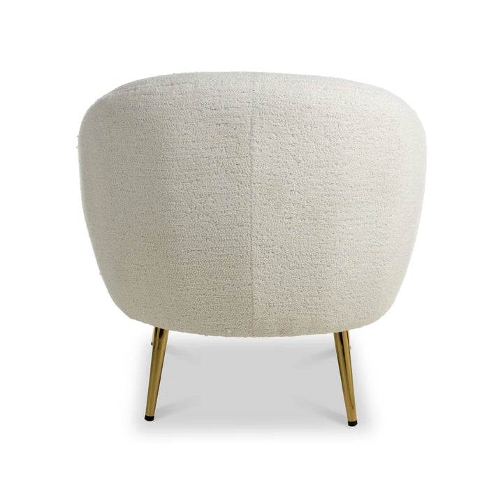 Luna Curved Tub Cair in Vanilla White Boucle