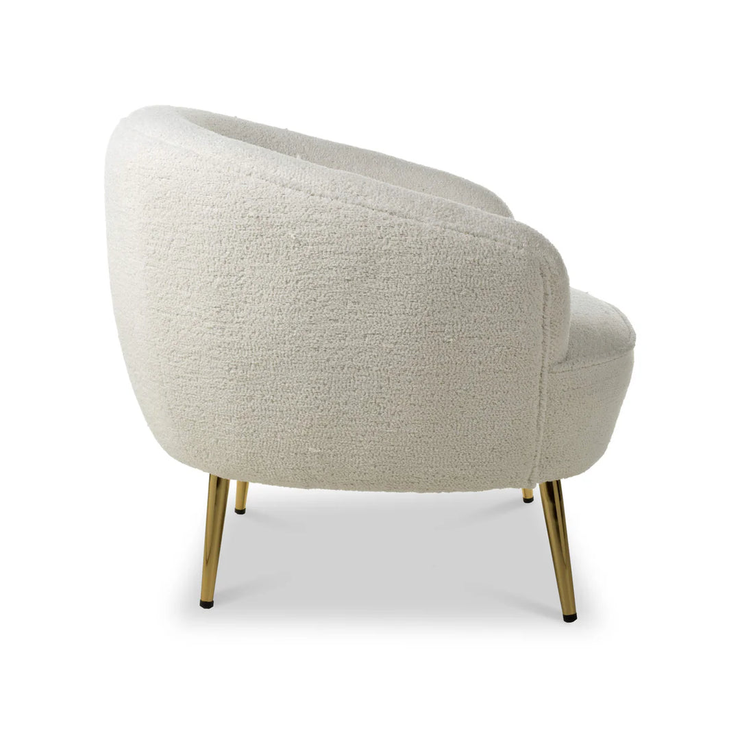 Luna Curved Tub Cair in Vanilla White Boucle