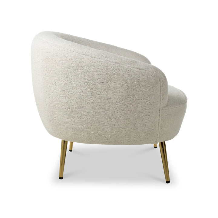 Luna Curved Tub Cair in Vanilla White Boucle