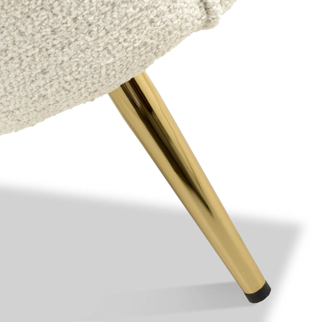 Luna Curved Tub Cair in Vanilla White Boucle