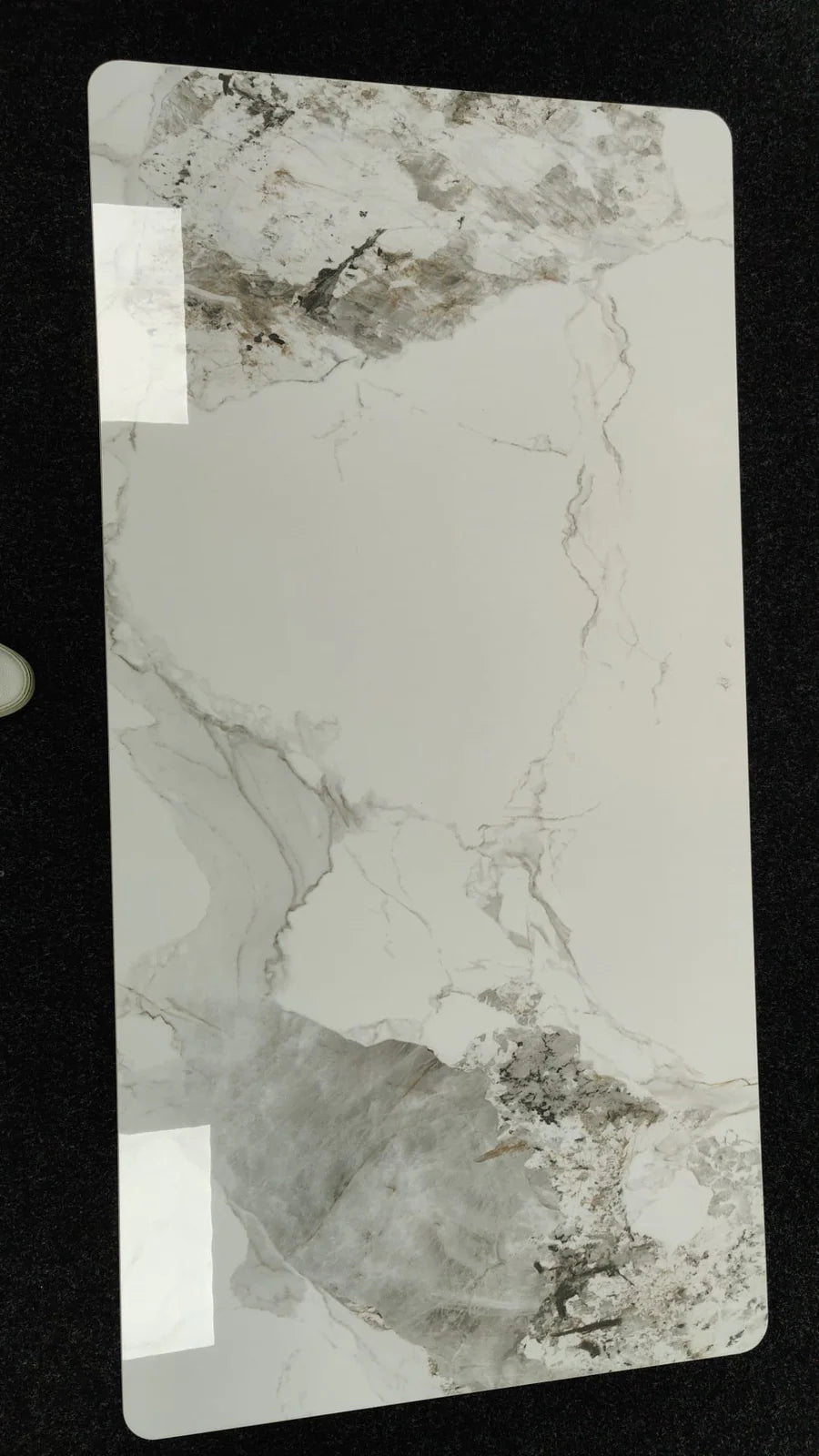 Phoenix 150/180cm White Ceramic Marble Dining Table