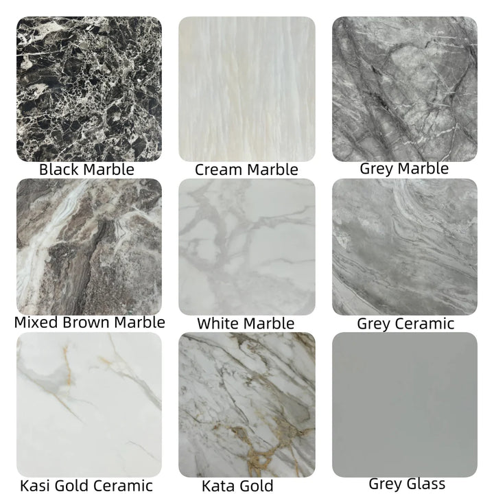 Louis 180cm Marble & Chrome Dining Table - 5 Colours