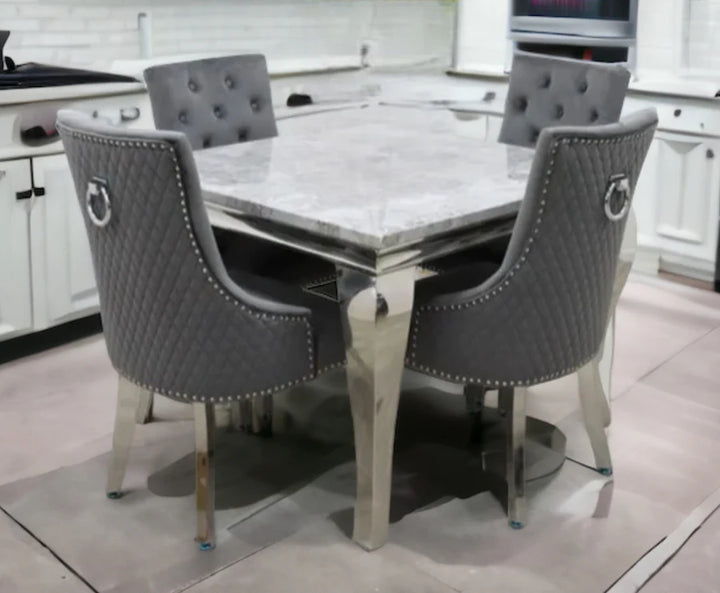 Louis 100cm Square Marble Dining Table
