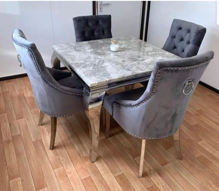 Louis 100cm Square Marble Dining Table