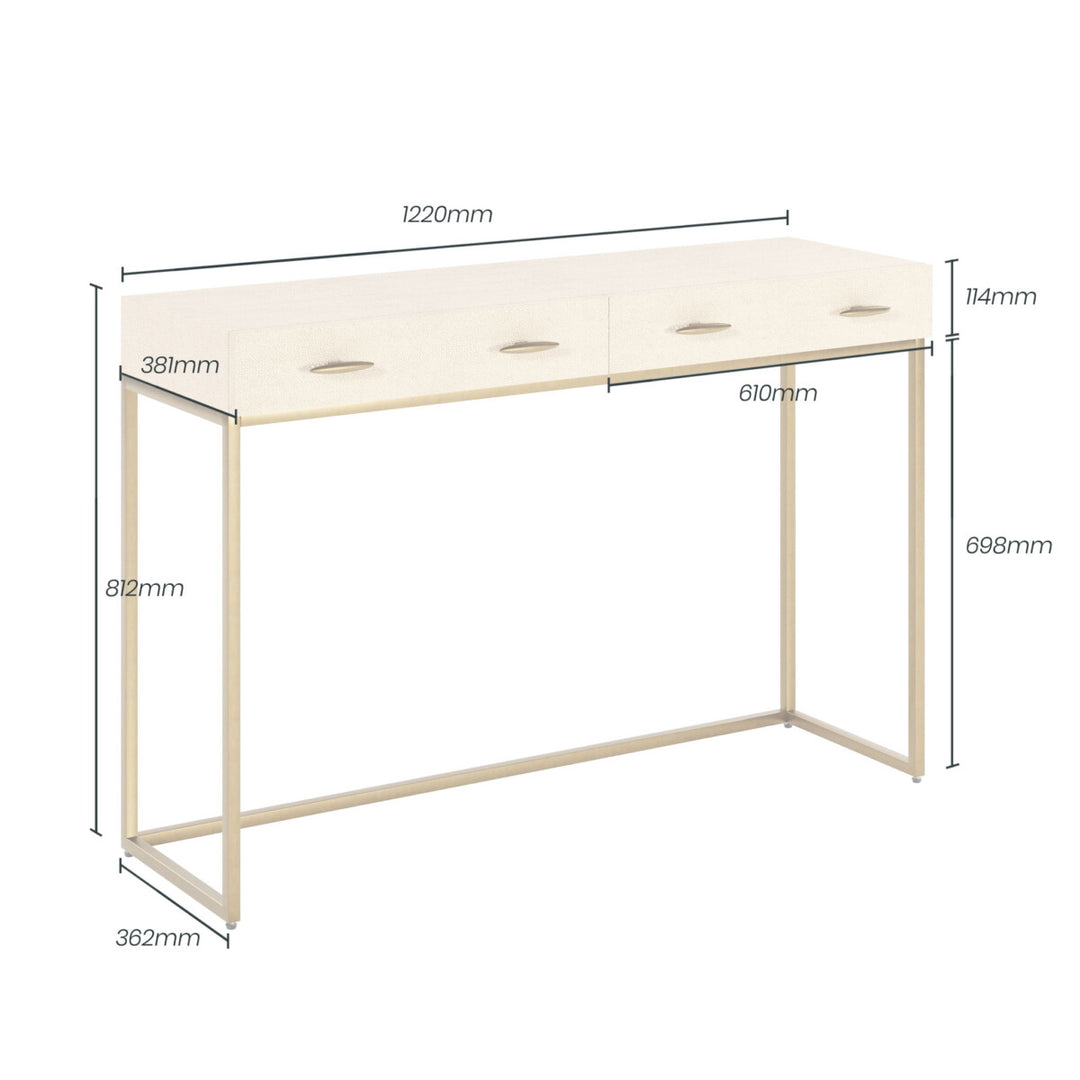 DI Designs Hampton Console in Ivory Shagreen