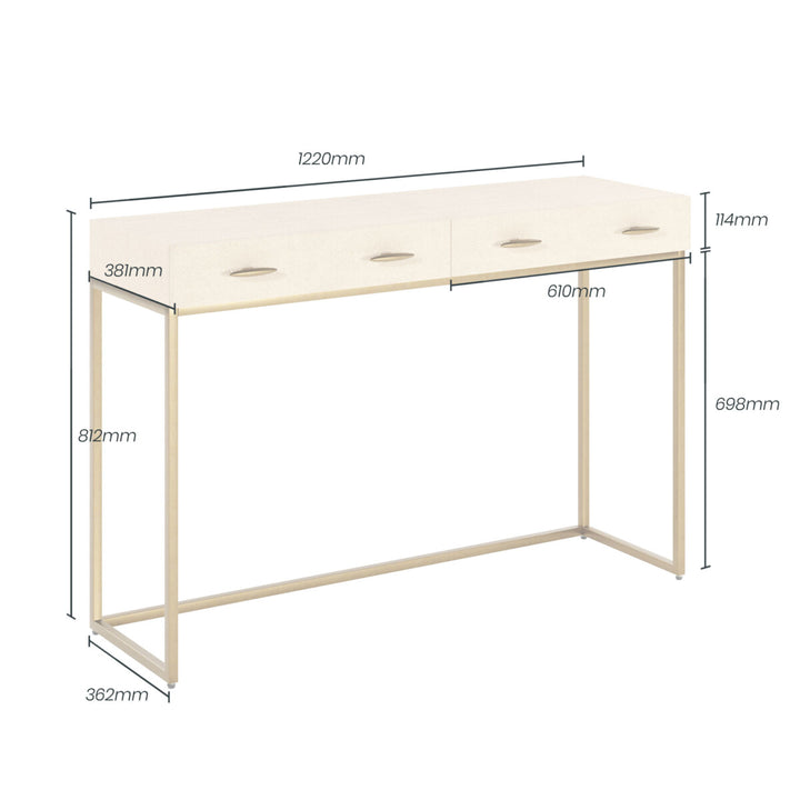 DI Designs Hampton Console in Ivory Shagreen