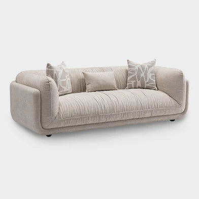 Oxford 3-Seater Beige Sofa in Soft Fabric