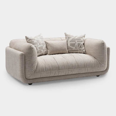 Oxford 2-Seater Beige Sofa in Soft Fabric
