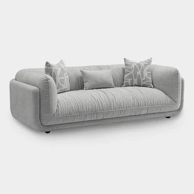 Oxford 3-Seater Grey Sofa in Soft Fabric