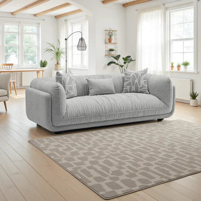 Oxford 3-Seater Grey Sofa in Soft Fabric