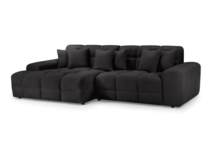The Bubble Fabric Corner/Lounger Cloud Sofa in Black Charcoal