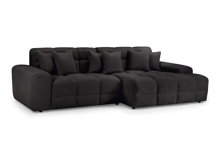 The Bubble Fabric Corner/Lounger Cloud Sofa in Black Charcoal