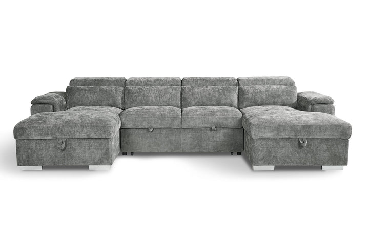 Kensington Large U Shape Corner Storage Sofabed – Grey
