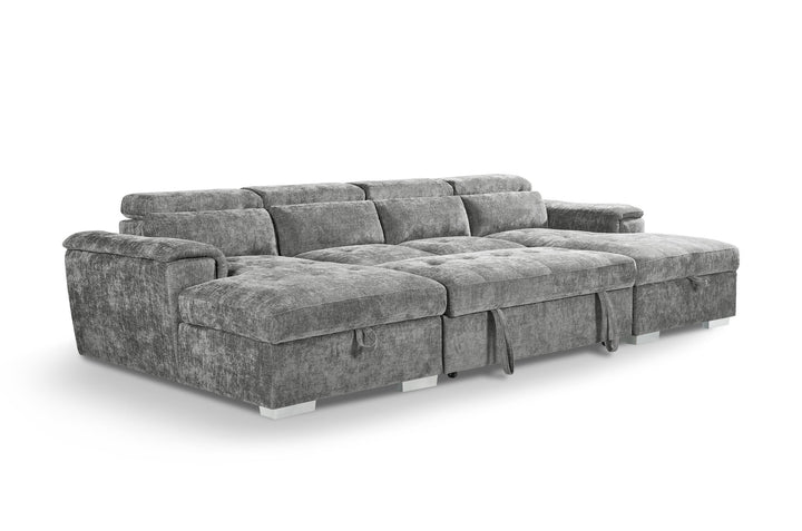 Kensington Large U Shape Corner Storage Sofabed – Grey
