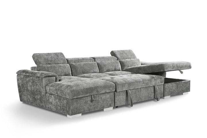 Kensington Large U Shape Corner Storage Sofabed – Grey