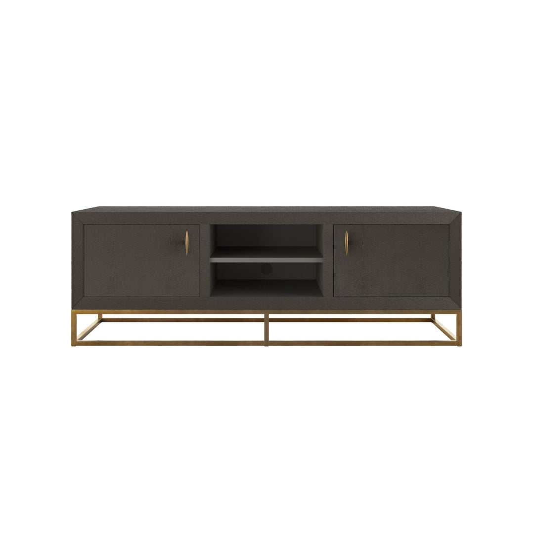 DI Designs Hampton TV Unit in Brown Shagreen - Belmont Interiors