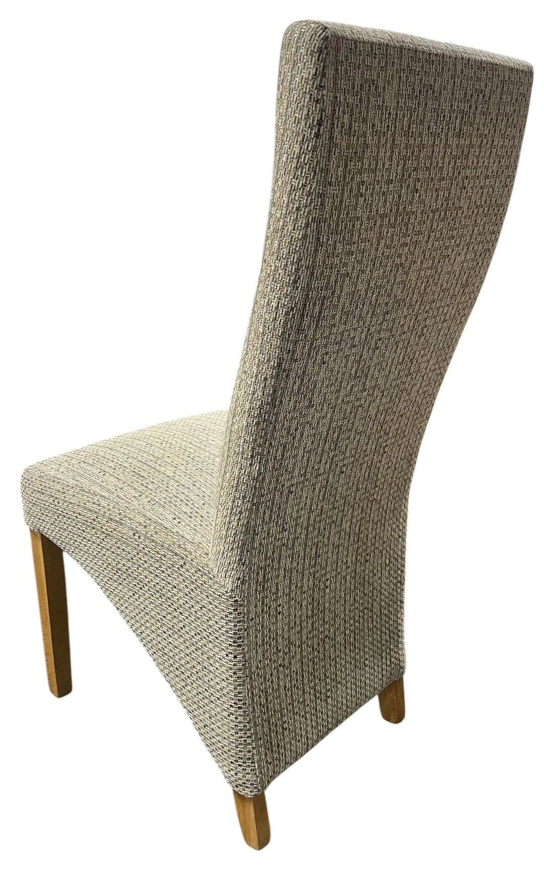 Almeera Dining Chair in Textured Mixed Beige Fabric with Wooden Oak Legs
