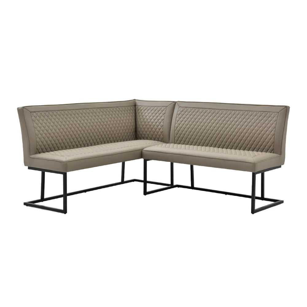Nova Corner Velvet/Leather Dining Bench Set