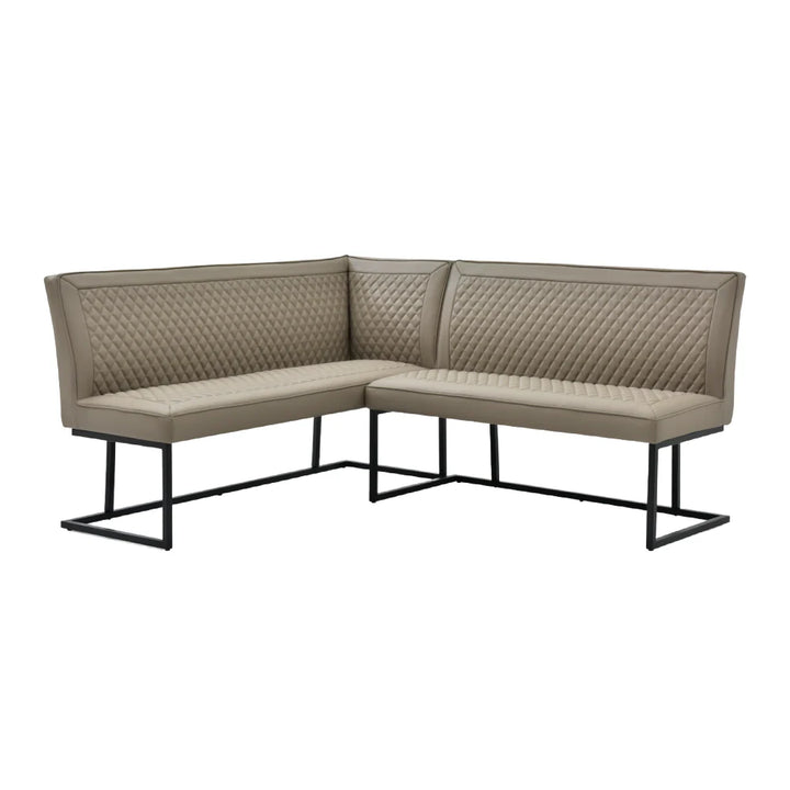 Nova Corner Velvet/Leather Dining Bench Set