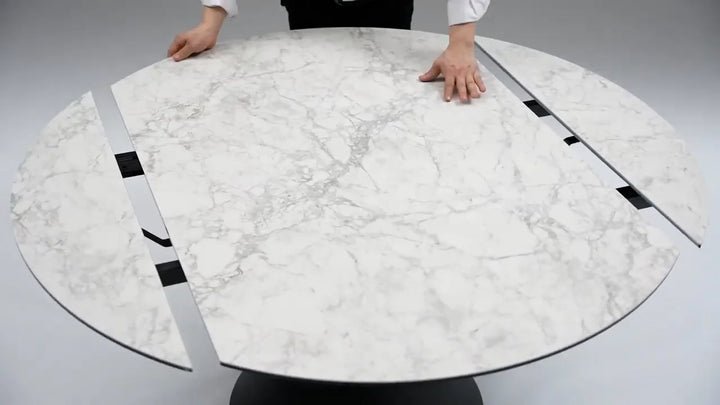 Cameo 4-6 Seater Ceramic Extendable Round Dining Table