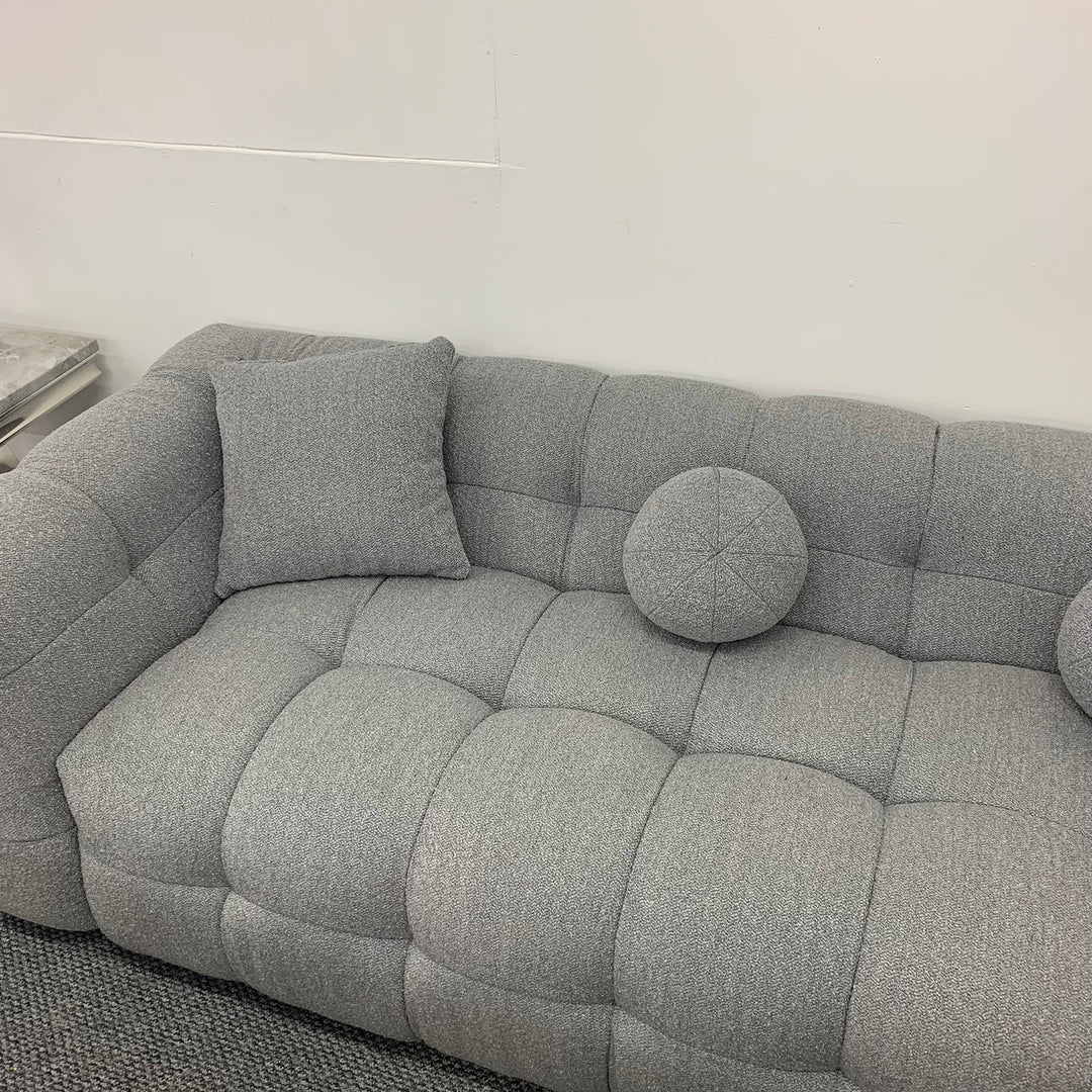 The Bubble Corner Sofa in Grey Boucle Fabric - Belmont Interiors