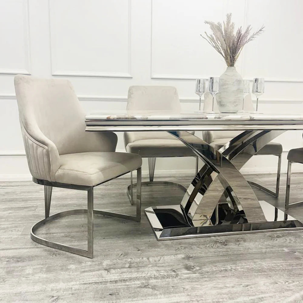 Milan Marble Dining Table - 1.8m - Belmont Interiors