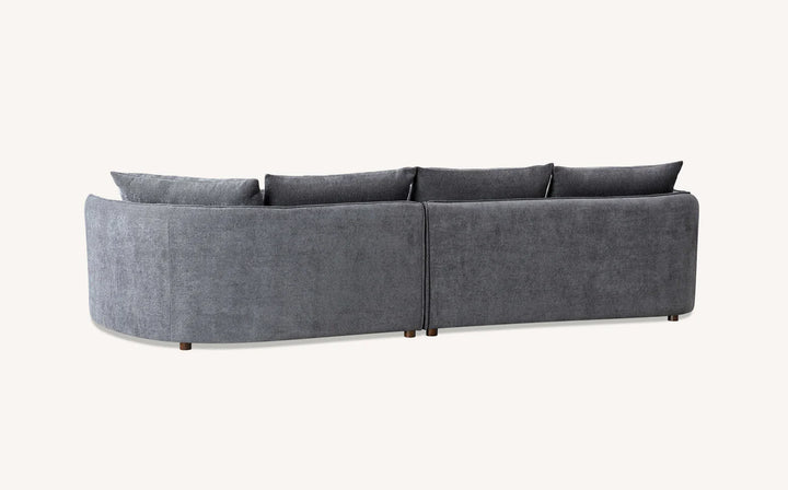 The Rubin Premium Corner Lounger Sofa in Charcoal Boucle Fabric - Belmont Interiors