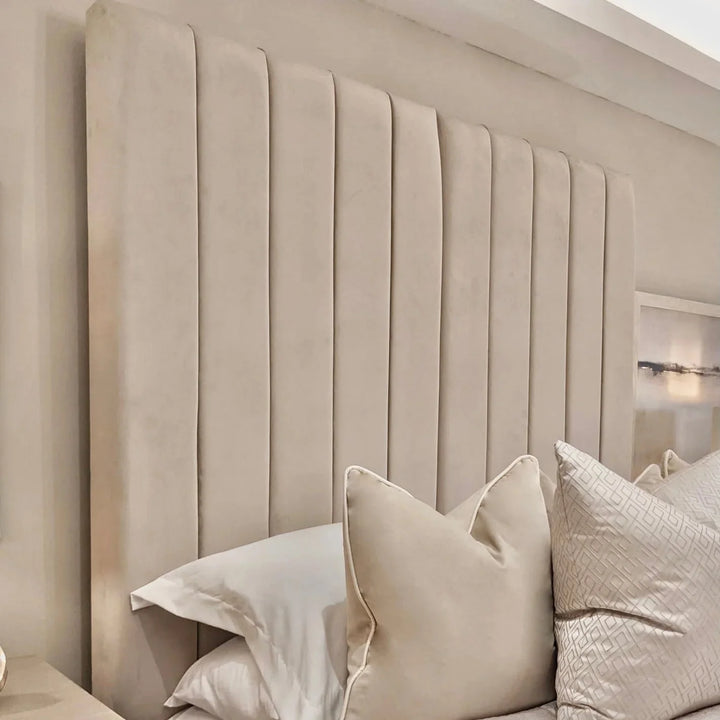 Camden Plush Velvet Luxury Panelled Bed - Belmont Interiors