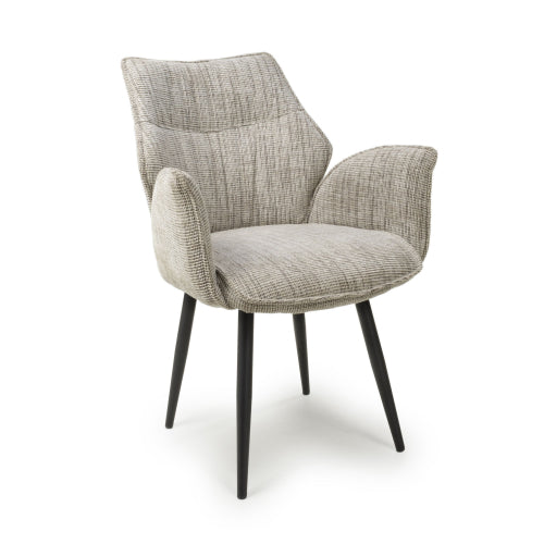 Baltimore Tweed Toffee Swivel Dining Chair - Belmont Interiors