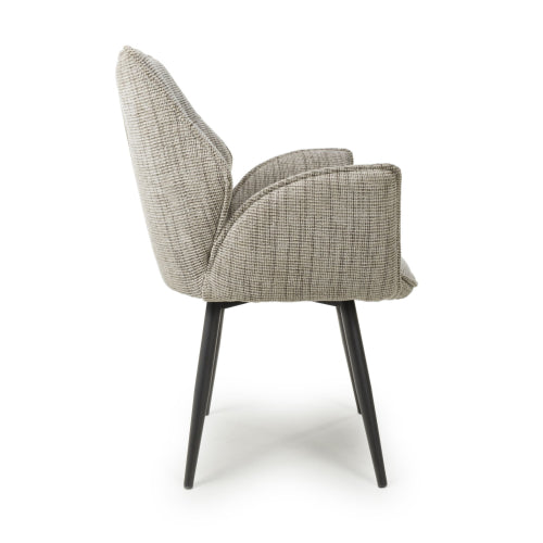 Baltimore Tweed Toffee Swivel Dining Chair - Belmont Interiors