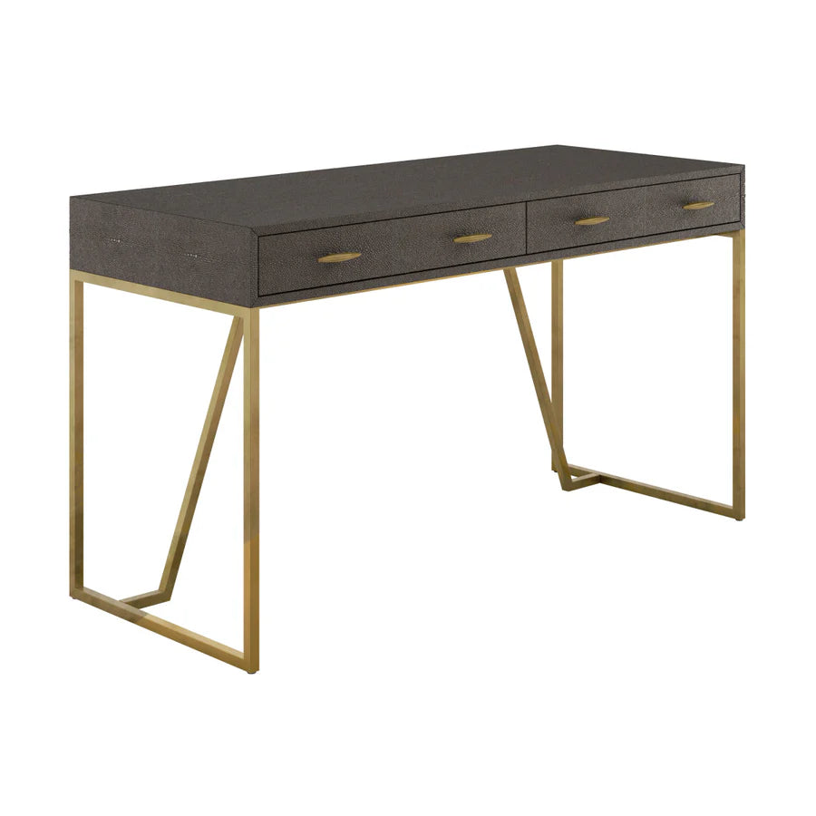 DI Designs Hampton Desk in Brown Shagreen - Belmont Interiors