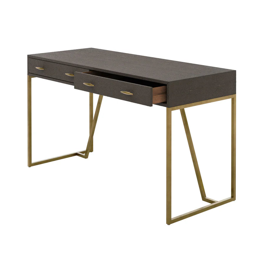 DI Designs Hampton Desk in Brown Shagreen - Belmont Interiors