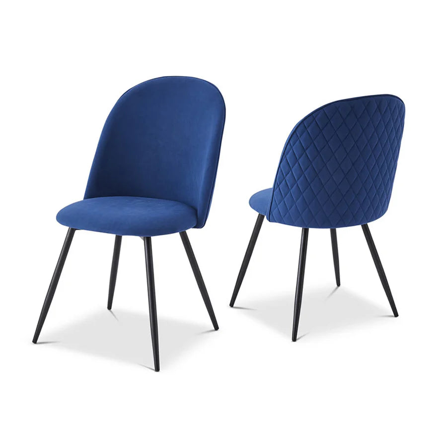 Berkeley Designs Soho Dining Chair in Blue Velvet – Set of 2 - Belmont Interiors