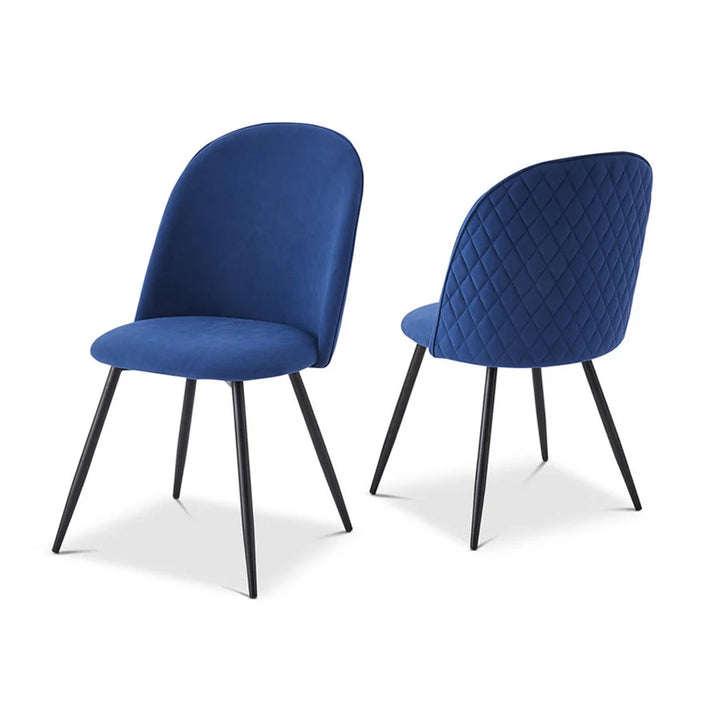 Berkeley Designs Soho Dining Chair in Blue Velvet – Set of 2 - Belmont Interiors
