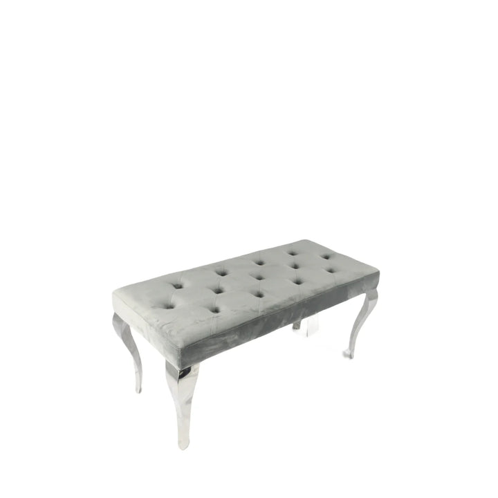 Louis Black Marble 160CM Dining Table + Grey Lion Chairs, 130cm Bench Option - Belmont Interiors