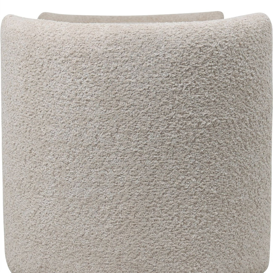 Libra Interiors Waverly Bench in White-Taupe Boucle - Belmont Interiors