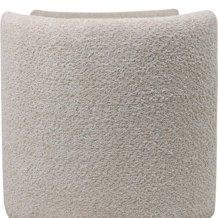 Libra Interiors Waverly Bench in White-Taupe Boucle - Belmont Interiors