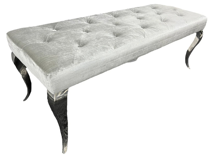 Louis White Marble 150CM Dining Table + Valente Light Grey Lion Chairs, Bench Option - Belmont Interiors