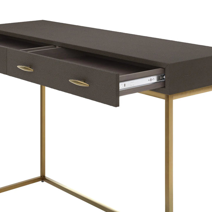 DI Designs Hampton Console - Brown Shagreen - Belmont Interiors