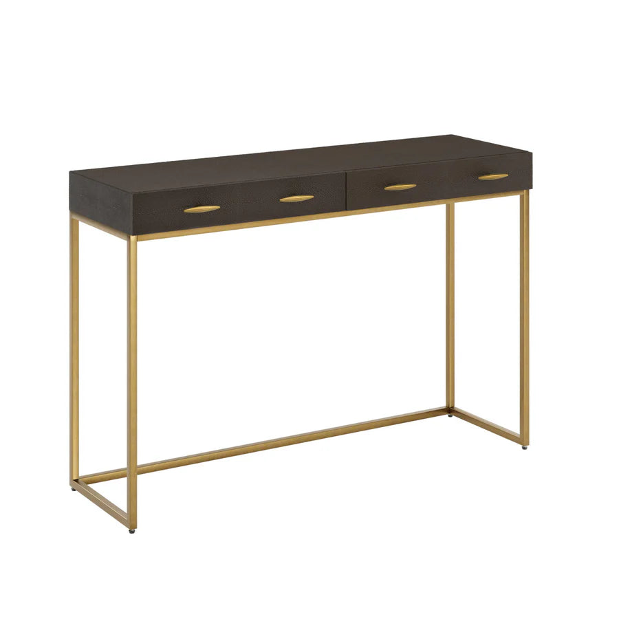 DI Designs Hampton Console - Brown Shagreen - Belmont Interiors