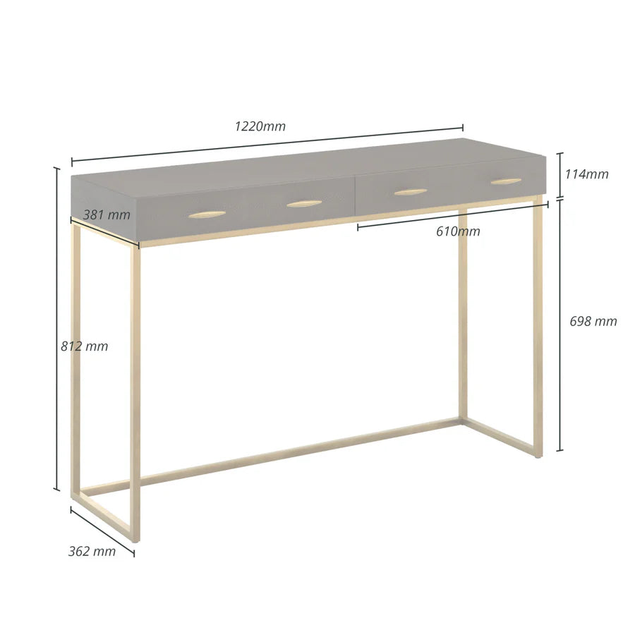 DI Designs Hampton Console - Brown Shagreen - Belmont Interiors