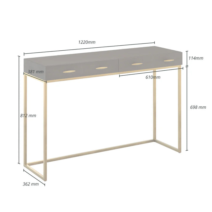 DI Designs Hampton Console - Brown Shagreen - Belmont Interiors
