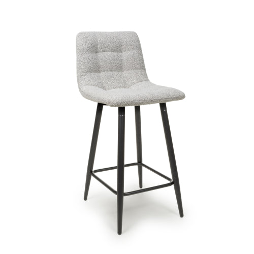 Linnfield Bar Stool in Smoke Grey Boucle - Belmont Interiors