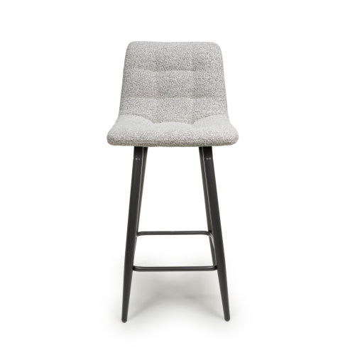 Linnfield Bar Stool in Smoke Grey Boucle - Belmont Interiors