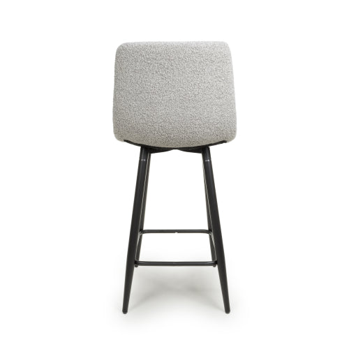 Linnfield Bar Stool in Smoke Grey Boucle - Belmont Interiors