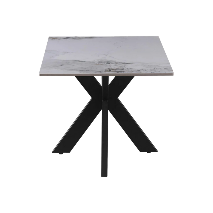 Nova 160cm White Ceramic Marble Dining Table - Belmont Interiors