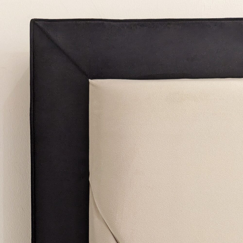 Madrid Cream & Black Sunburst Bed - Belmont Interiors