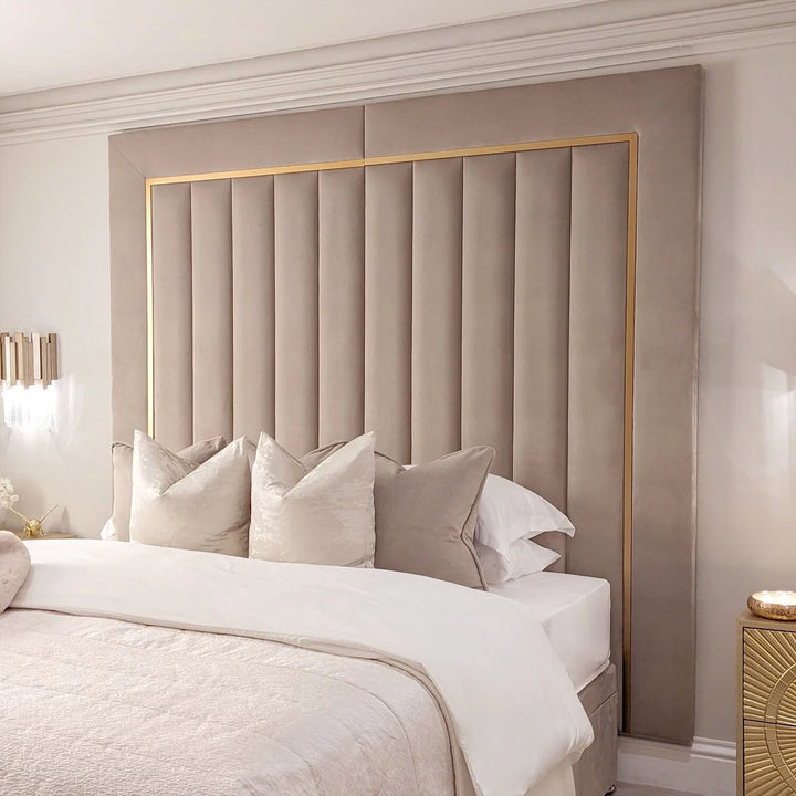 Como Gold Trim Channelled Luxury Bed - Belmont Interiors