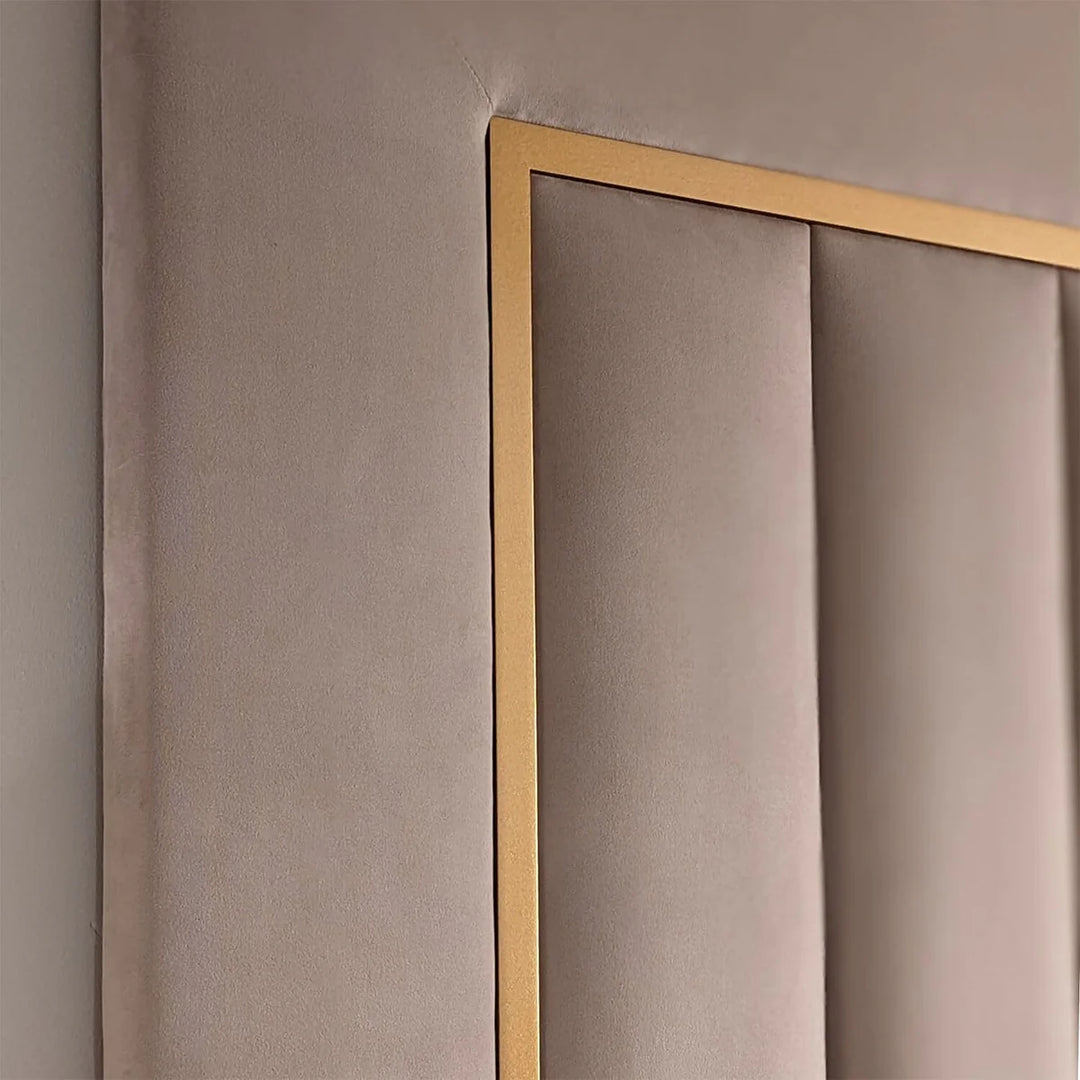 Como Gold Trim Channelled Luxury Bed - Belmont Interiors